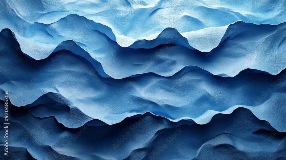The image is a blue wave with a lot of texture The image is a blue wave with a lot of texture