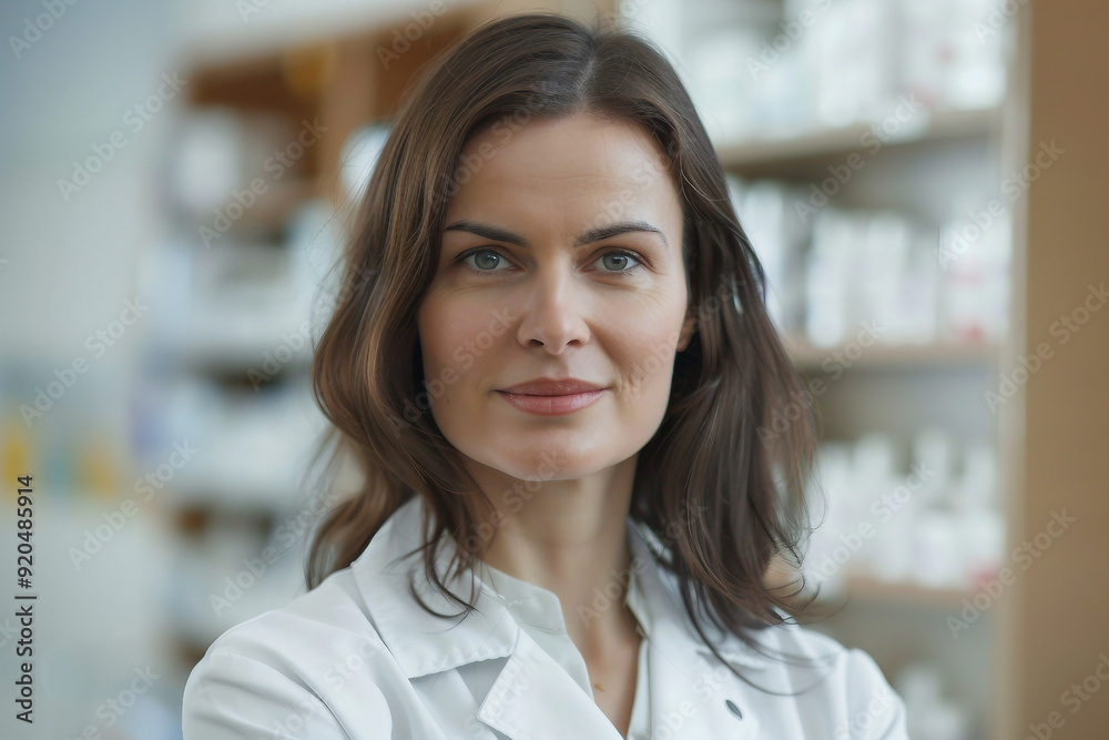 Photo of a professional pharmacist person working in chemist shop generative AI Photo of a professional pharmacist person working in chemist shop generative AI