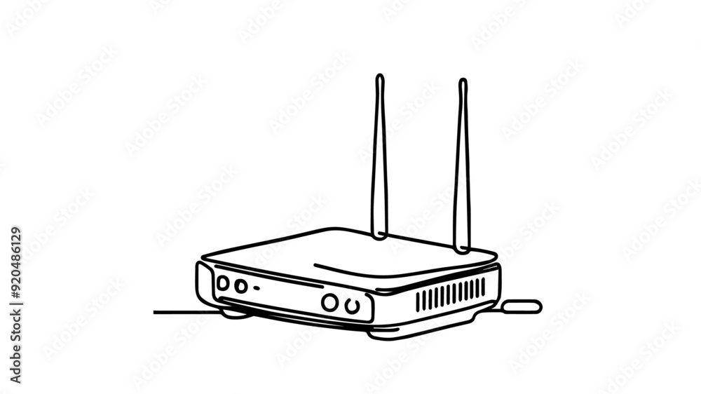 Router one line drawing Router one line drawing