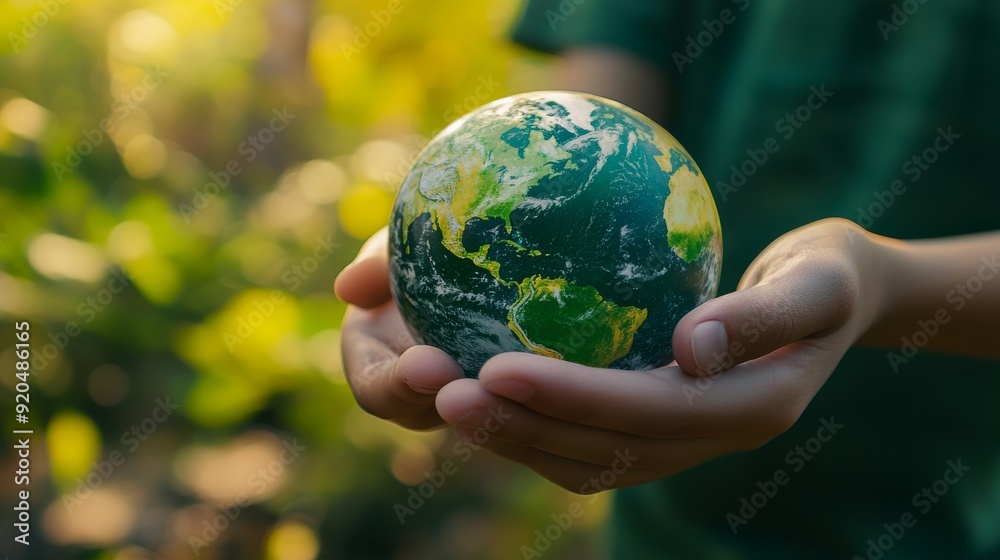 Our World For Next Generation. Youth handle a fragile globe in his hand. Our World For Next Generation. Youth handle a fragile globe in his hand.