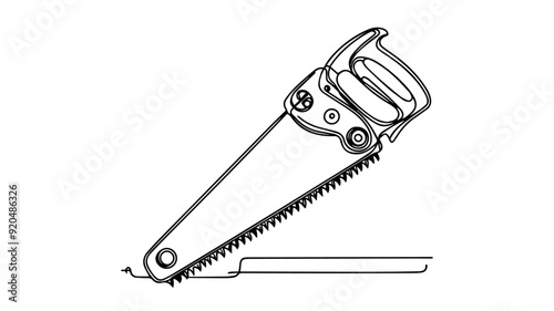 Saw line art vector