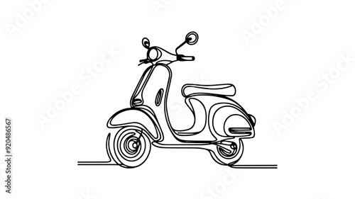 Scooter line art drawing