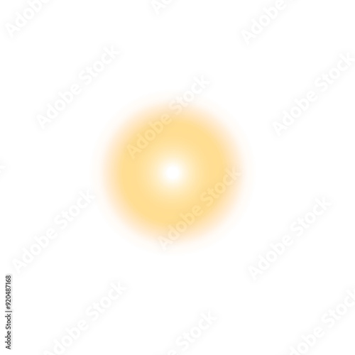 Gold glow light glowing effect. Transparent radial gradient circle