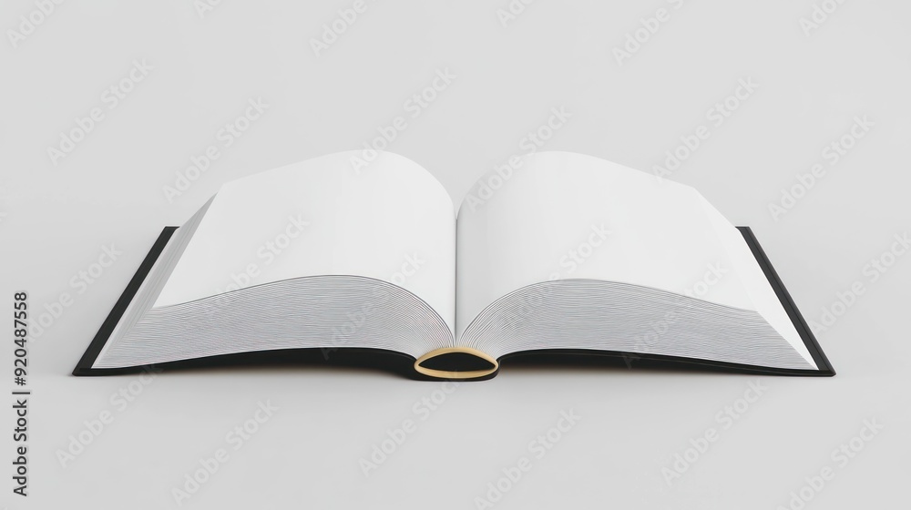Open Book with Black Cover and Golden Spine Open Book with Black Cover and Golden Spine
