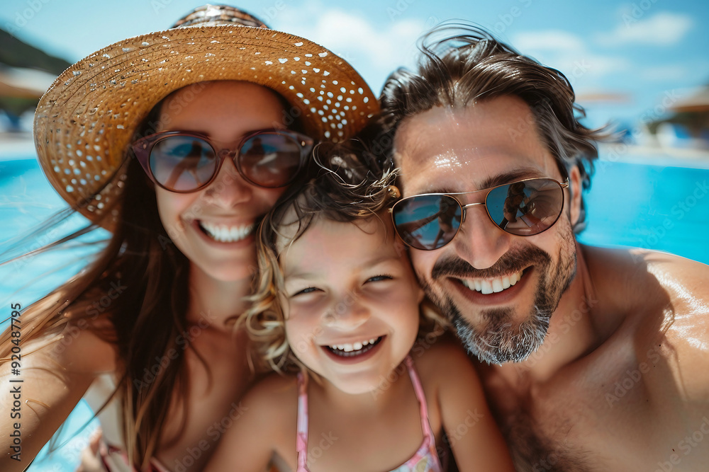 Generative AI image of relaxed family spending time together Generative AI image of relaxed family spending time together