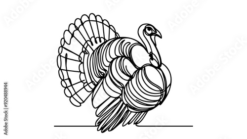 turkey bird line art drawing