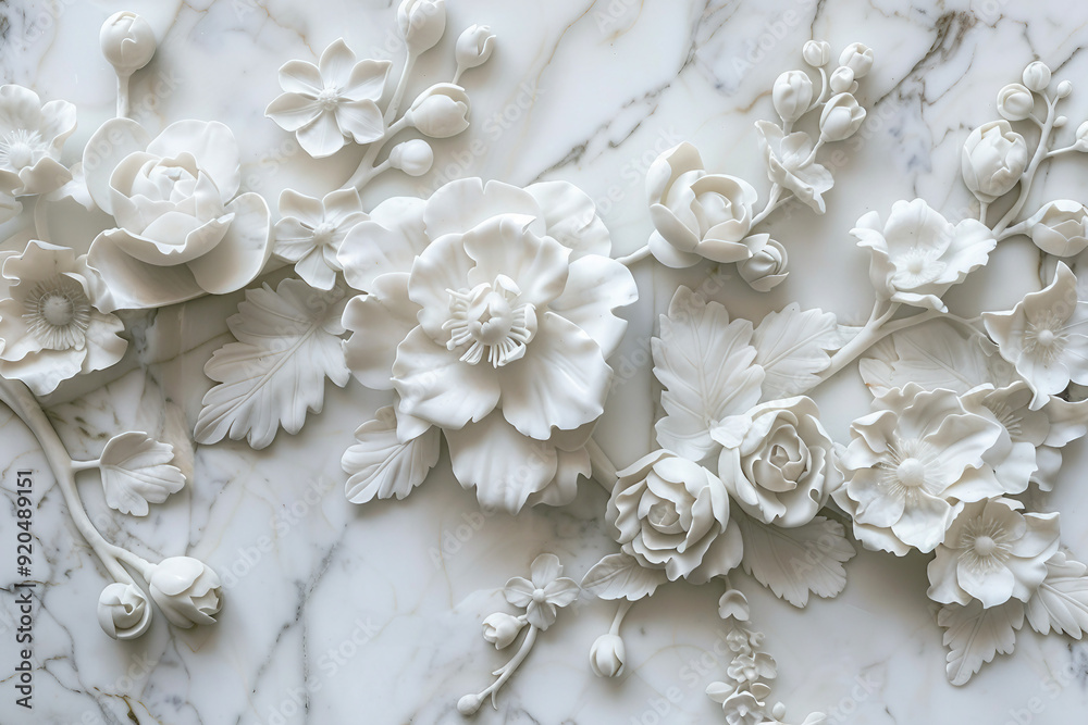 AI generated illustration of elegant bas relief on textured wall with gypsum AI generated illustration of elegant bas relief on textured wall with gypsum