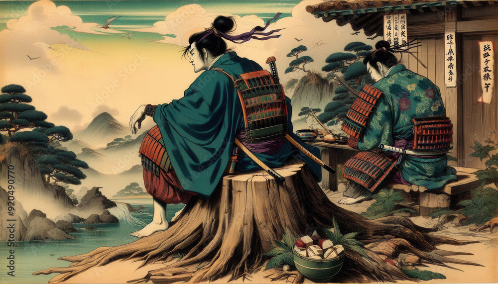 Fototapeta premium 浮世絵(Ukiyoe)/侍・サムライ