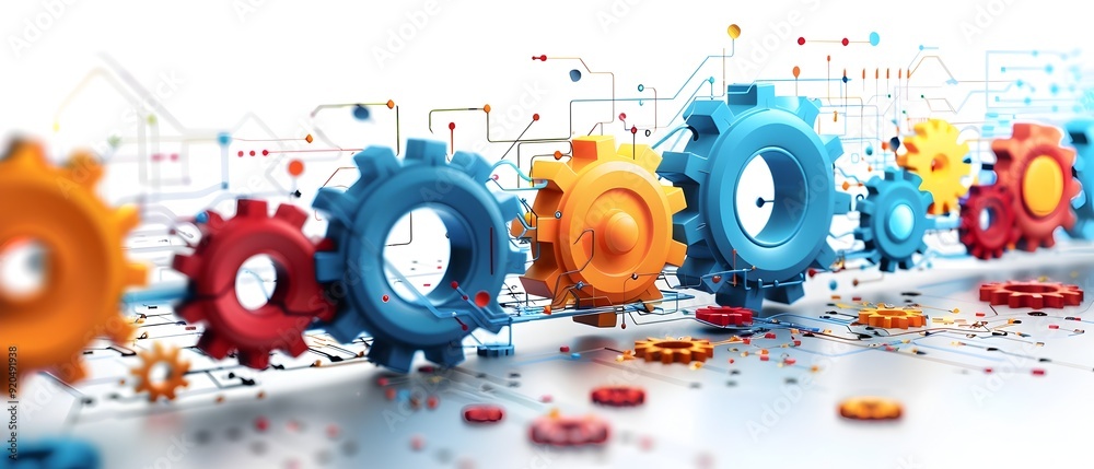 Colorful Gears and Circuitry. Colorful Gears and Circuitry.