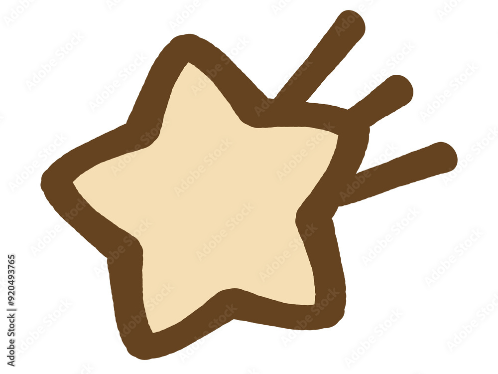 Obraz premium 落書き風の流れ星イラスト素材