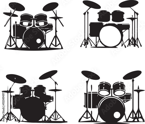 silhouette of drum  isolated on white background