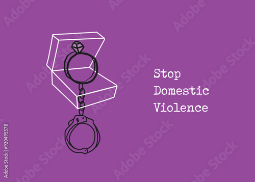 Stop, domestic violence, creative social issue, flat illustration, acknowledge domestic violence, aesthetic illustration, Concept of domestic abuse and sexual harassment, violence against women