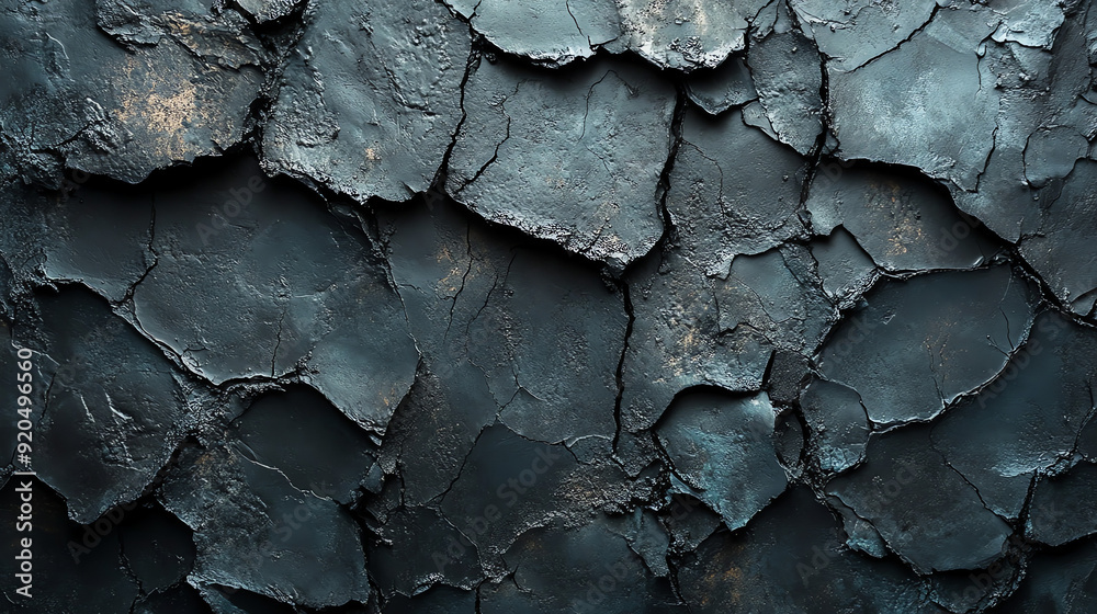 A close-up of a dark, cracked surface, similar to dried mud or cracked paint. A close-up of a dark, cracked surface, similar to dried mud or cracked paint.