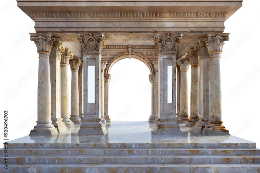 Obraz premium Indian Classic Columns Interior. 3d rendering Isolated on transparent background.