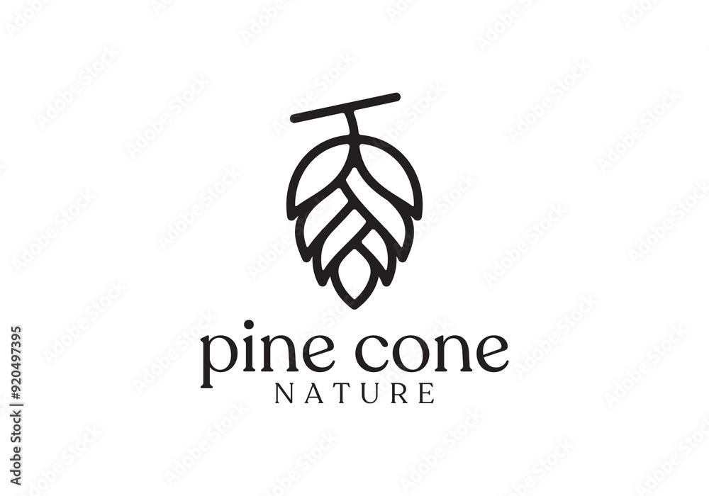 pine cone logo design. simple line classic black color vector pine cone logo design. simple line classic black color vector