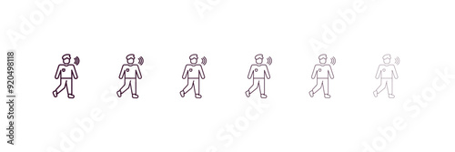 blah human outline icon. Linear vector from feelings concept. 6 different line style blah human icon included thin, light, regular, medium, bold, black