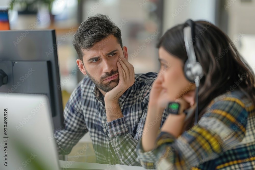 A woman enjoys music while seated at her desk, creating a serene atmosphere as she concentrates on her tasks, AI generated A woman enjoys music while seated at her desk, creating a serene atmosphere as she concentrates on her tasks, AI generated