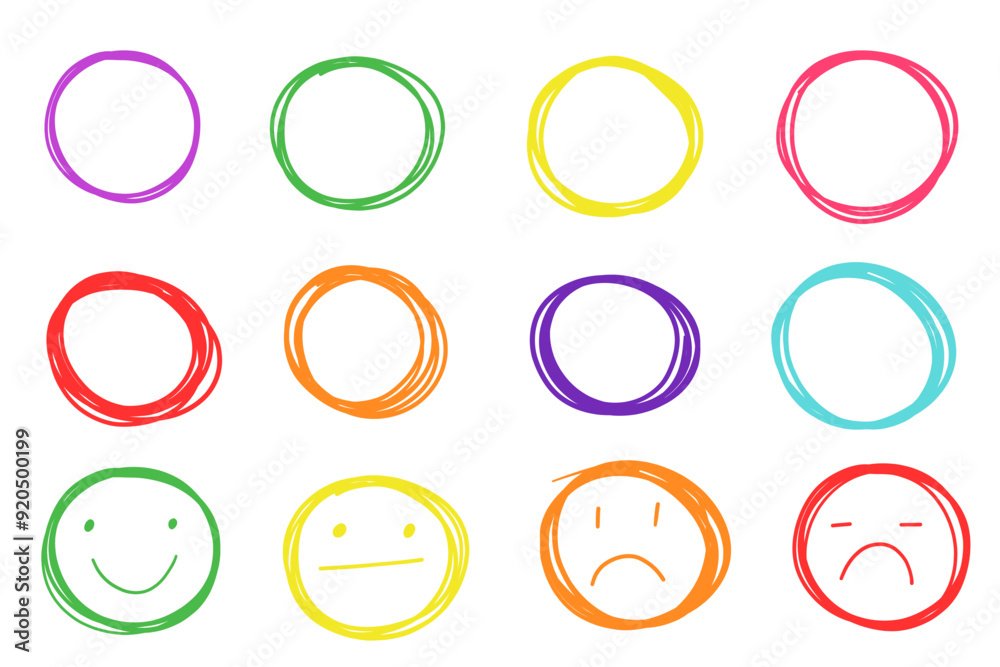 Cute customer experience rate star mess sketch circle smile face emotion doodle sketch collection set. Cute customer experience rate star mess sketch circle smile face emotion doodle sketch collection set.