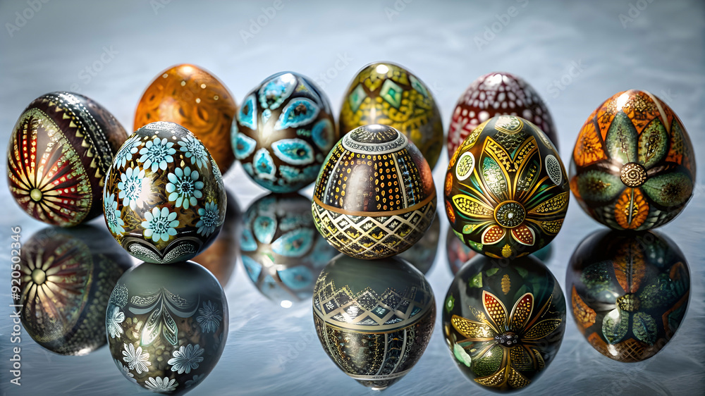create an image of eggs each uniquely colored and patterned create an image of eggs each uniquely colored and patterned