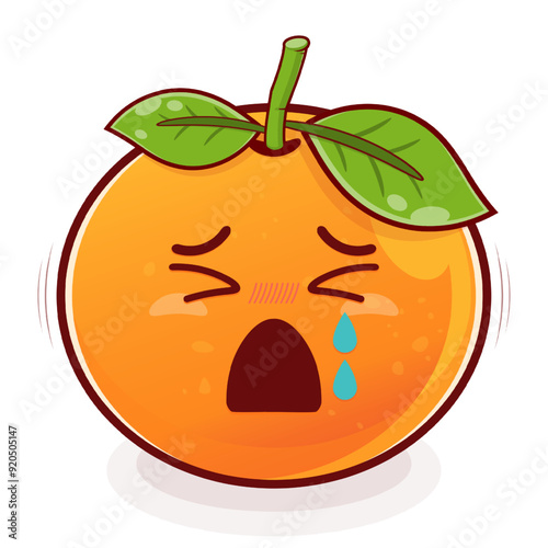 orange crying face cartoon cute