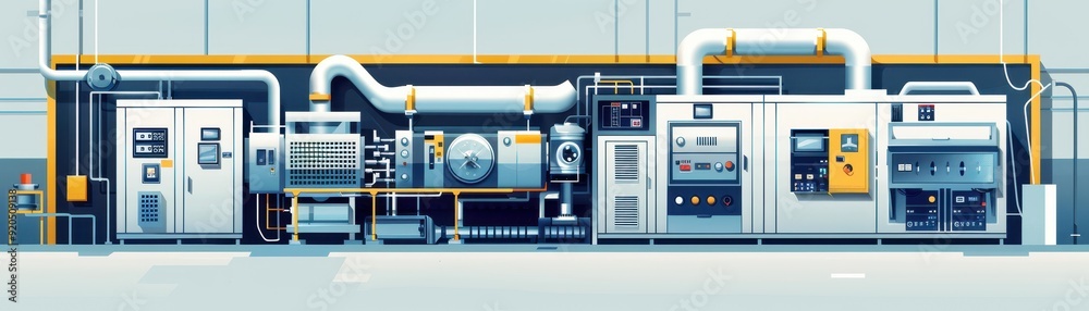 Modern Industrial Machinery in a Factory Setting with Advanced Technology and Equipment Modern Industrial Machinery in a Factory Setting with Advanced Technology and Equipment