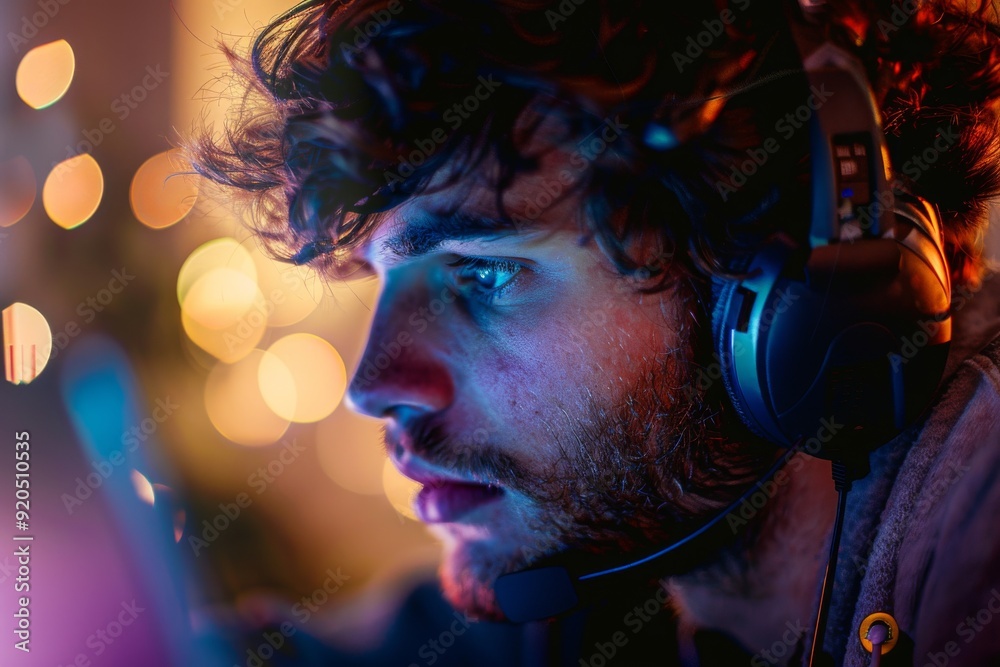 Customer service team member responding to a live chat inquiry with bokeh effect, AI generated Customer service team member responding to a live chat inquiry with bokeh effect, AI generated