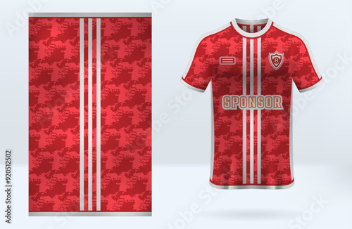 Abstract pattern red jersey template design