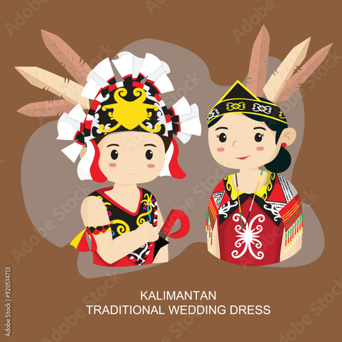 kalimantan traditional wedding dress.eps