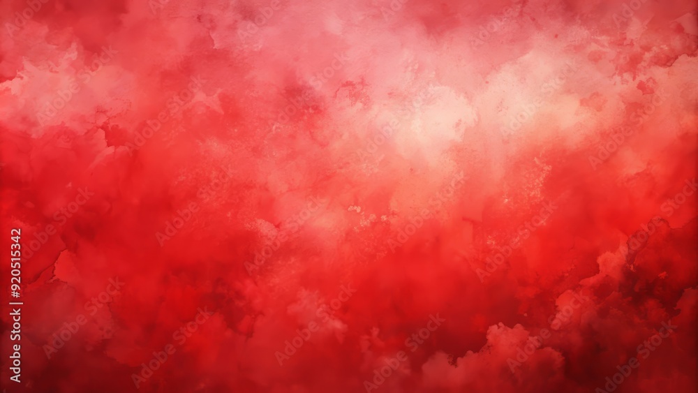 Obraz premium Vibrant red watercolor background with soft, blended texture and subtle gradient effect, evoking a sense of creativity, energy, and playful sophistication.