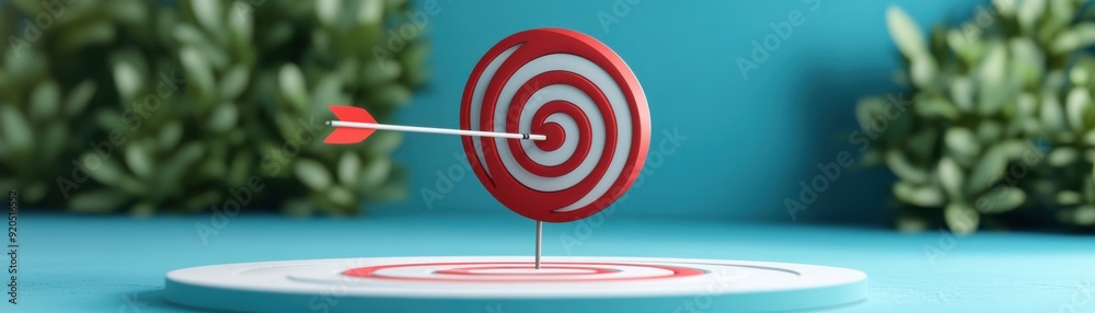 dart arrow hitting the bullseye on a target, symbolizing success and achievement in a vibrant setting. dart arrow hitting the bullseye on a target, symbolizing success and achievement in a vibrant setting.