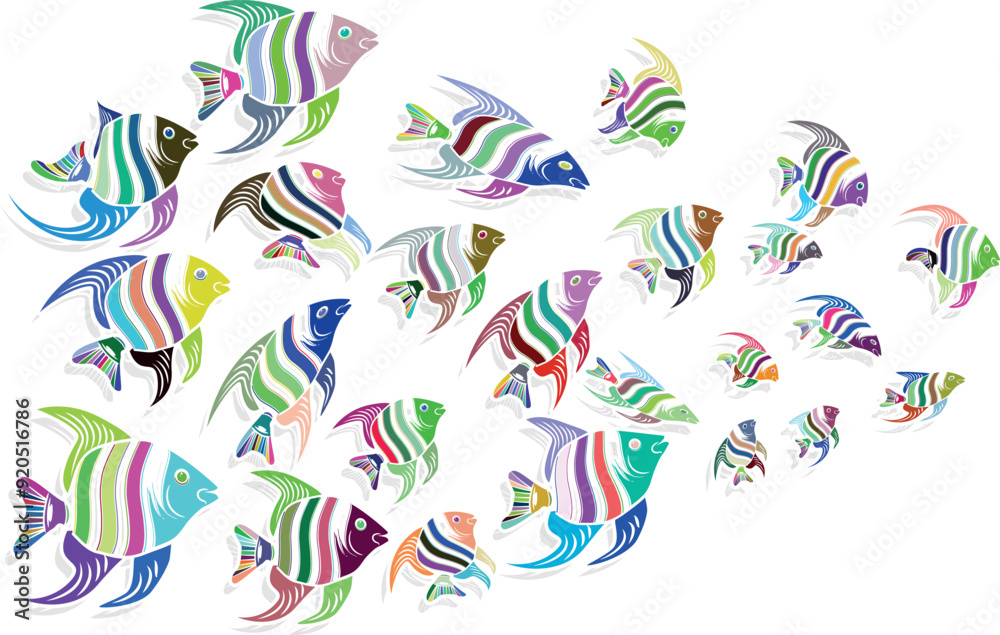 Fish collection silhouette vector trendy design Fish collection silhouette vector trendy design