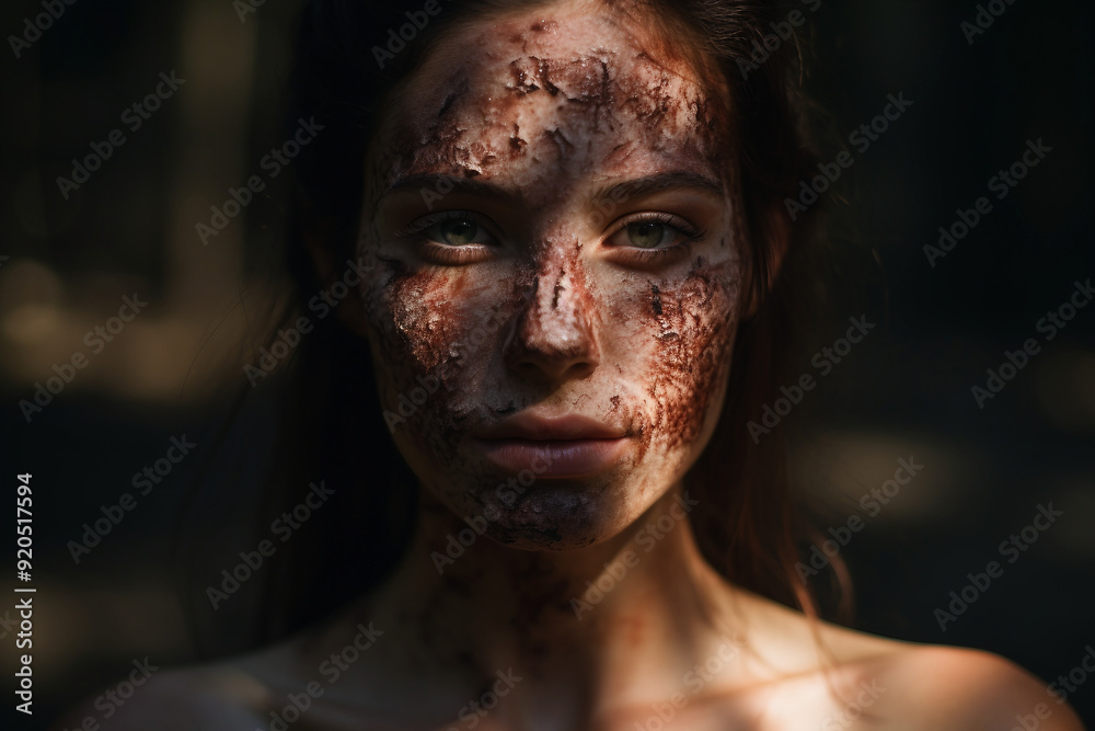 Generative AI picture of a young person allergic reaction on skin Generative AI picture of a young person allergic reaction on skin