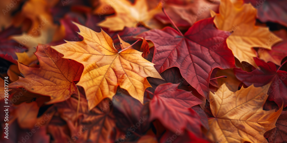 Obraz premium Autumn leaves in vibrant colors