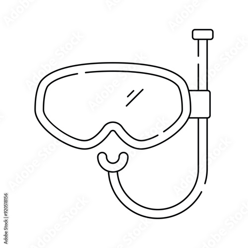 Ocean adventure, underwater exploration, snorkeling mask vector design