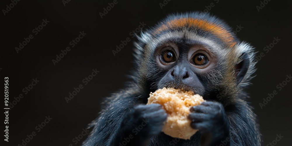 A monkey eating food A monkey eating food