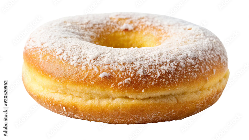 A perfectly fried doughnut with a golden-brown exterior and a light dusting of sugar A perfectly fried doughnut with a golden-brown exterior and a light dusting of sugar