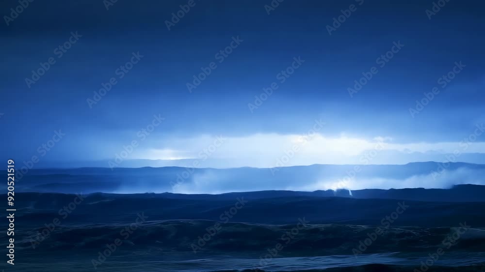 Rough waves crash against rocks on a stormy night at the dark sea Rough waves crash against rocks on a stormy night at the dark sea