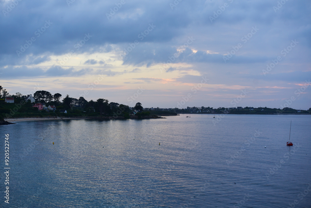 Naklejka premium Finistère Nord, Landéda, Bretagne - coucher de soleil
