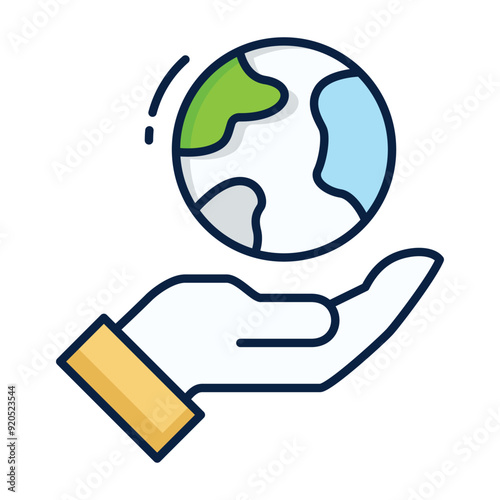 Global Responsibility Icon: Earth Care, Environmental Stewardship, Planet Protection, Sustainable Development, Eco-Conscious Practices