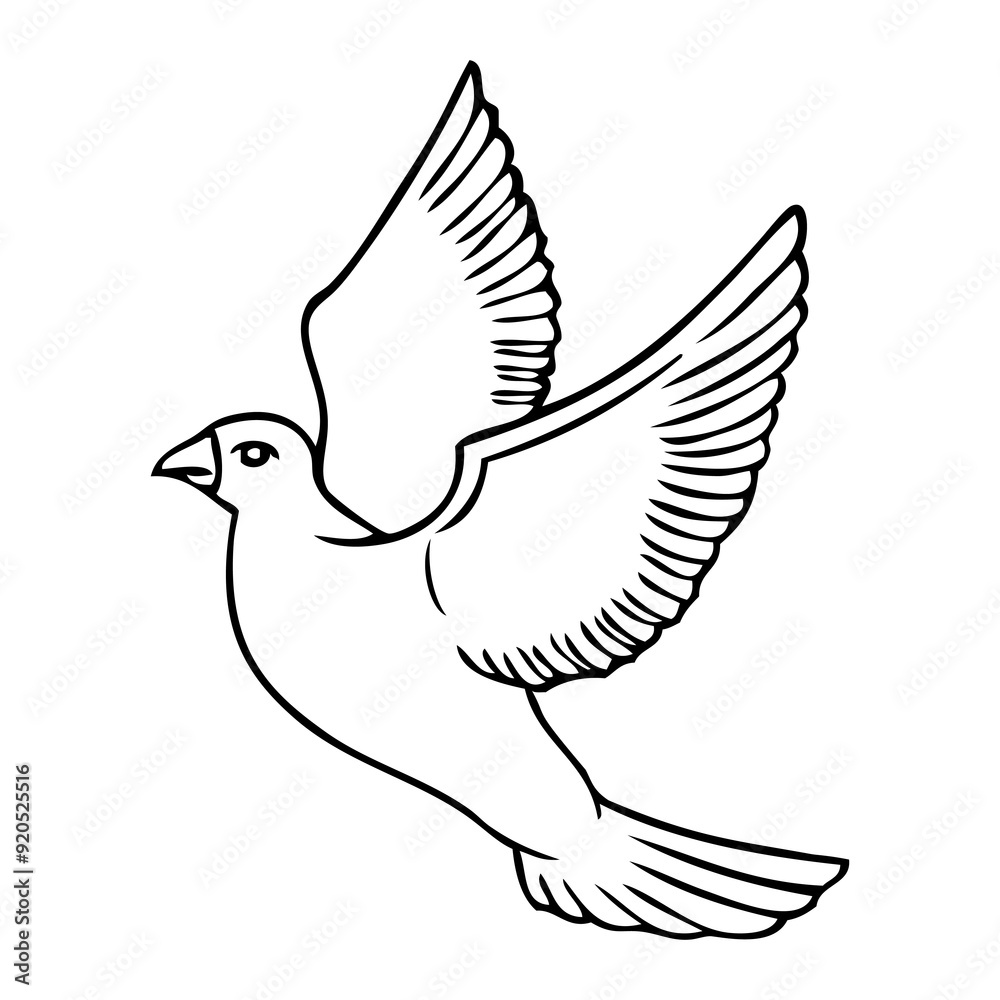 Obraz premium pigeon sketch illustration