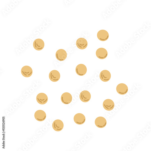cute cartoon Yellow mustard seeds clipart page for kids. Vector illustration for children. Vector illustration of Yellow mustard seeds isolated on white background for food design , logo and banner .