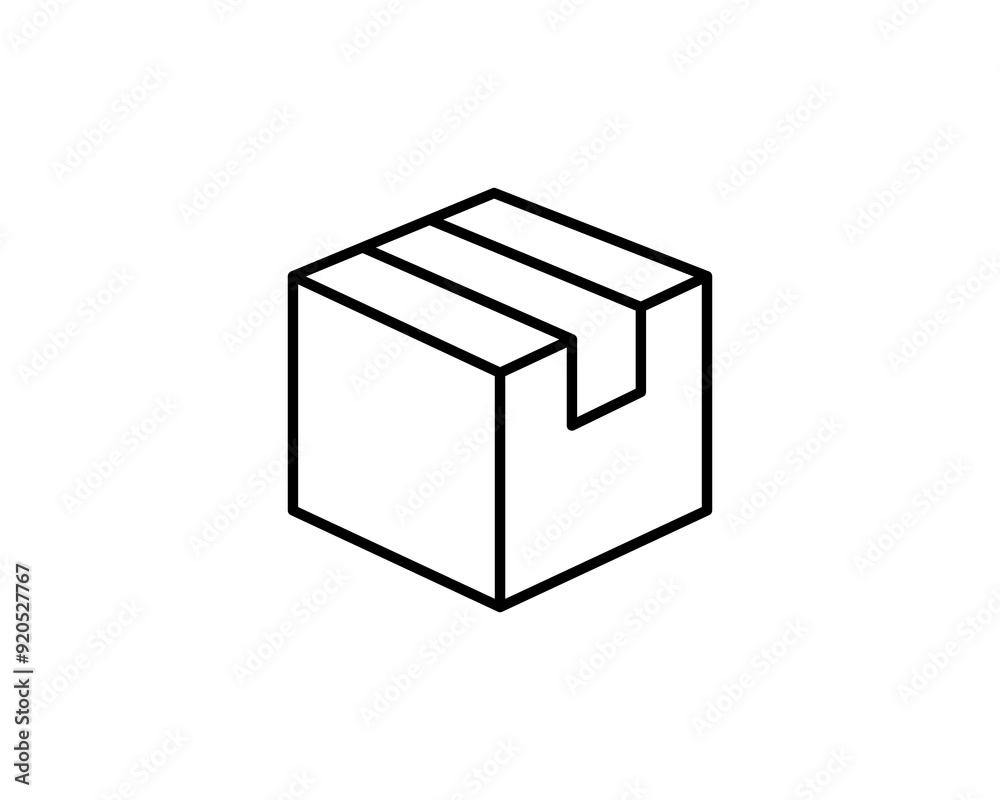 Delivery packaging vector icon. Cargo cardboard box icons. Carton package sign from line geometric shapes. Delivery packaging vector icon. Cargo cardboard box icons. Carton package sign from line geometric shapes.