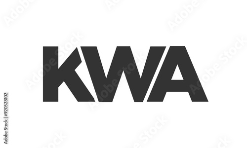 KWA logo design template with strong and modern bold text. Initial based vector logotype featuring simple and minimal typography. Trendy company identity.