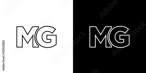 Letter M and G, MG logo design template. Minimal monogram initial based logotype.