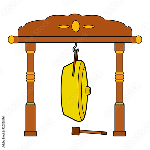 gong gamelan vector illustration