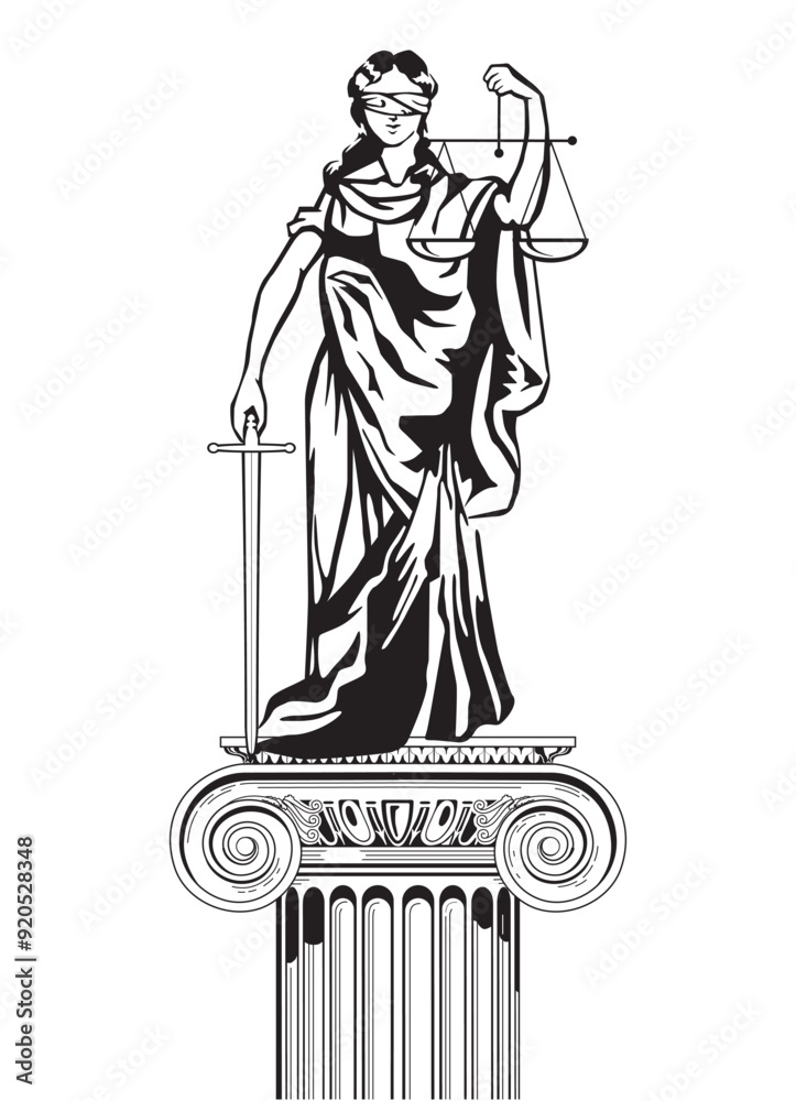 Fototapeta premium Justitia mit Waage.eps