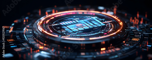 Wallpaper Mural Budget savings holographic money chart futuristic financial circuit board Torontodigital.ca