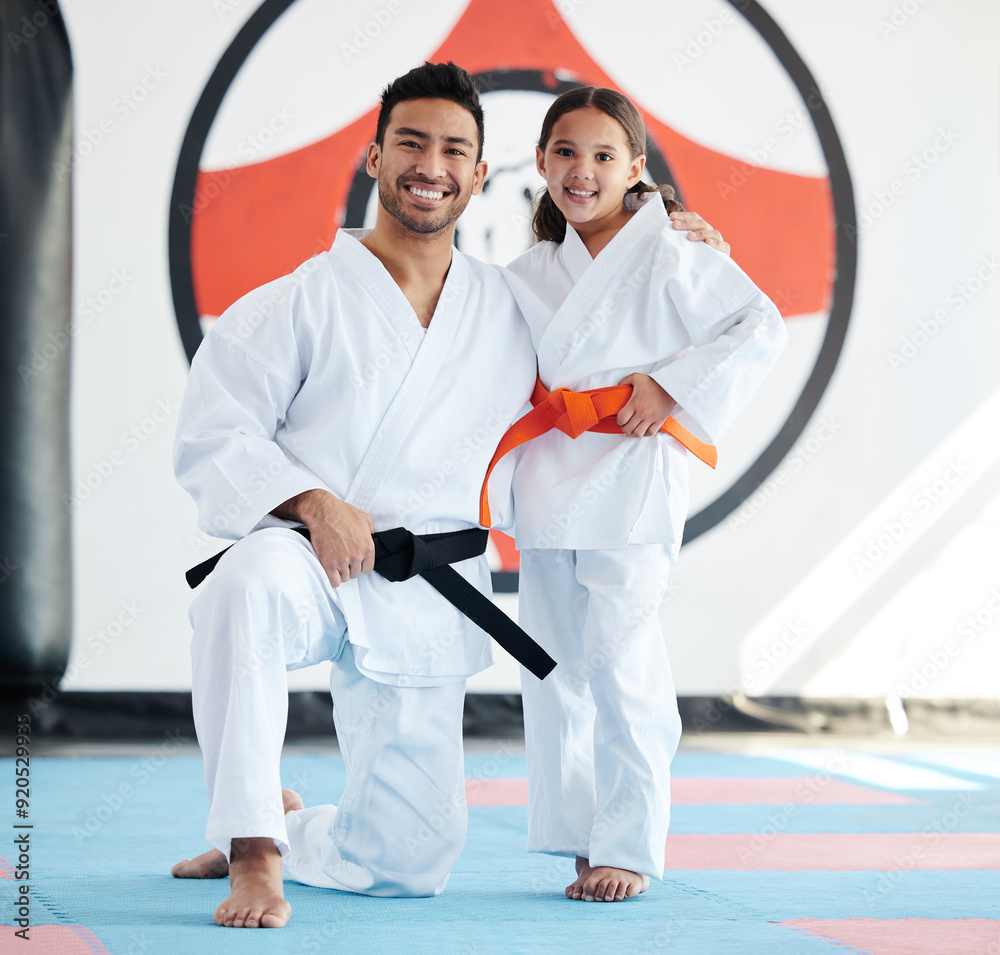 © Fanti/peopleimages.com - Child, teacher or portrait in karate dojo for training, fighting exercise or martial arts education. Learning, practice or proud judo master with girl kid in studio for taekwondo lesson or workout © Fanti/peopleimages.com - Child, teacher or portrait in karate dojo for training, fighting exercise or martial arts education. Learning, practice or proud judo master with girl kid in studio for taekwondo lesson or workout