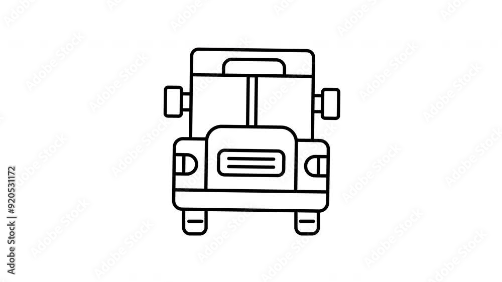 Animated school bus line icon on transparent background, school and education animation, 4k video motion graphic with alpha channel, use for web design, mobile apps, ui design Animated school bus line icon on transparent background, school and education animation, 4k video motion graphic with alpha channel, use for web design, mobile apps, ui design