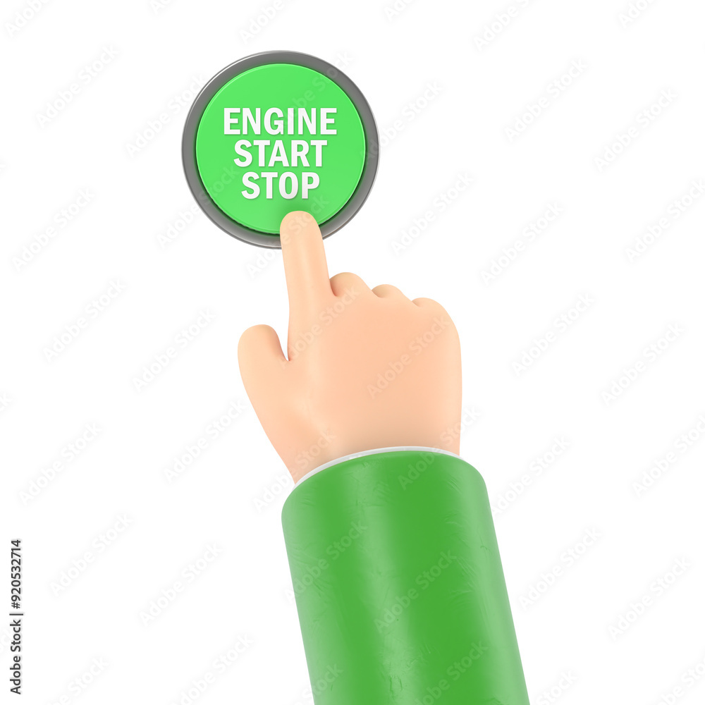 Engine starting and stopping system. Engine start. The person presses ...